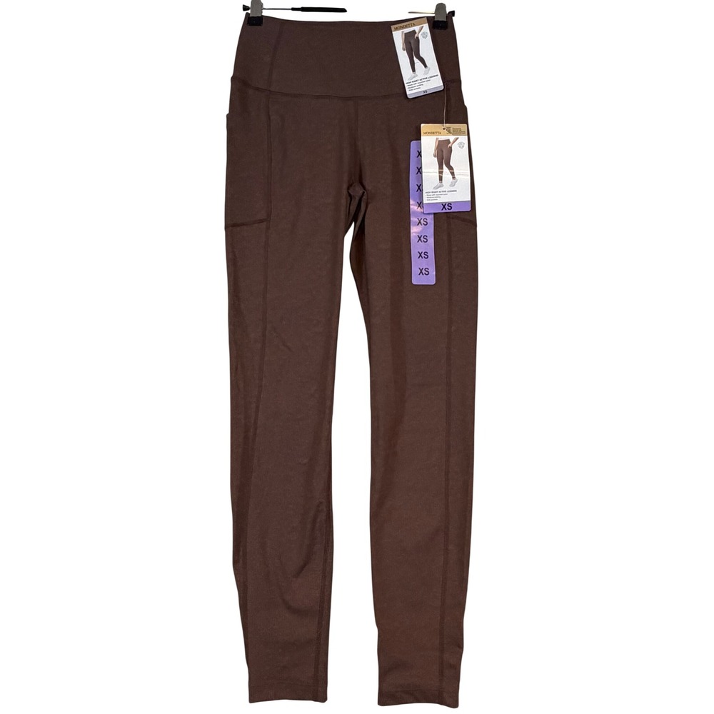 Mondetta Womens High Waist Active Leggings Chicory Coffee Brown •XS• Yoga Gym